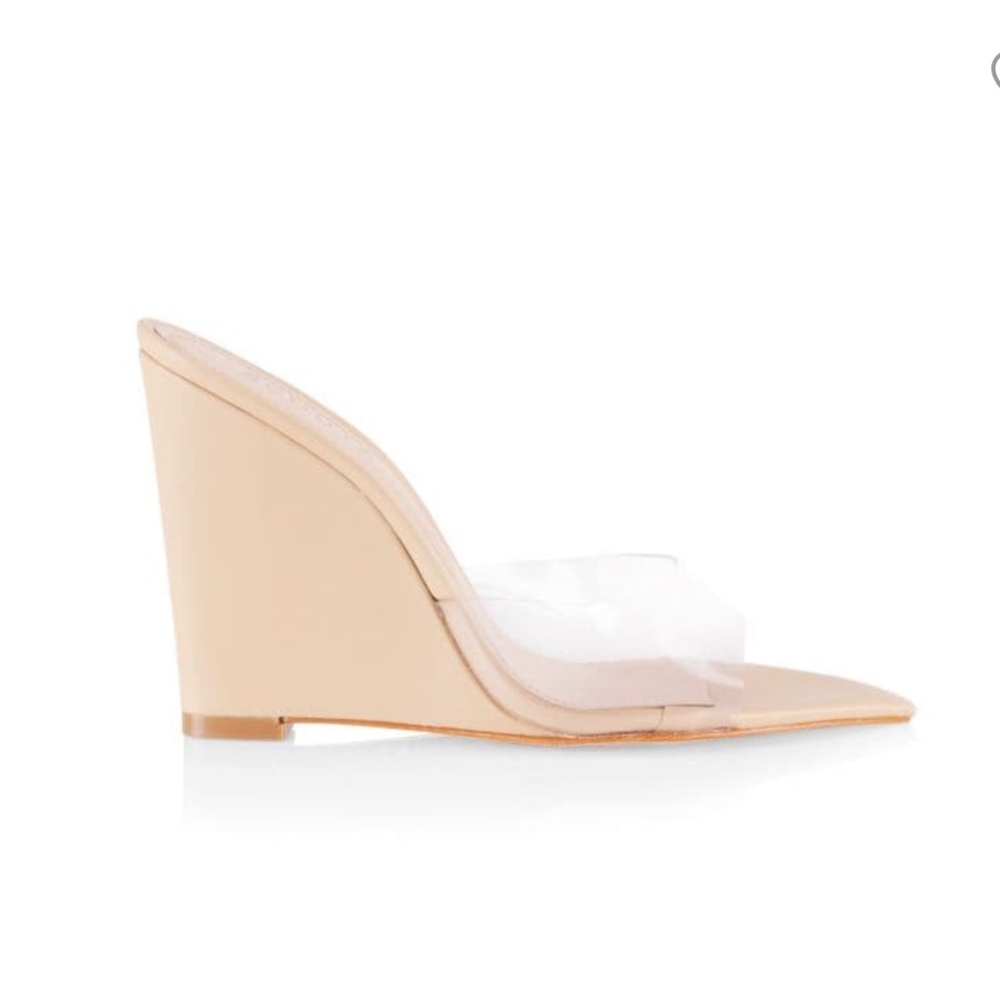 SCHUTZ Luci Vinyl Wedge in Light Nude